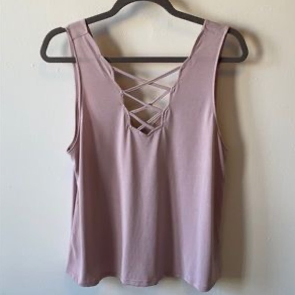 American Eagle Pink Criss Cross Tank